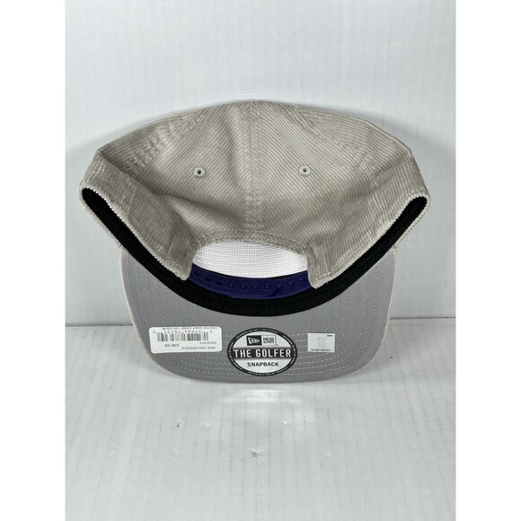 New Era Los Angeles Lakers Corduroy The Golfer Snapback Hat Cap Adjustable Gray - Picture 4 of 5